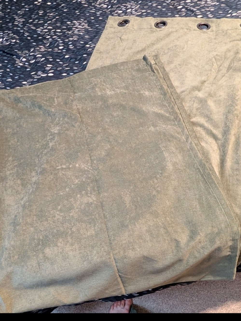 Olive Green Grommet Curtain panels - Picture 2 of 2